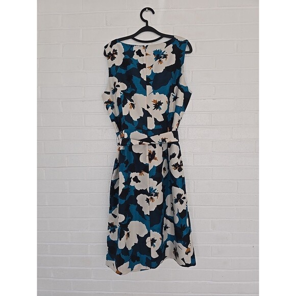 Oscar De La Renta Dress Size 16 Floral Blue Sleeveless Vintage Hawaiian MuMu - Picture 10 of 16
